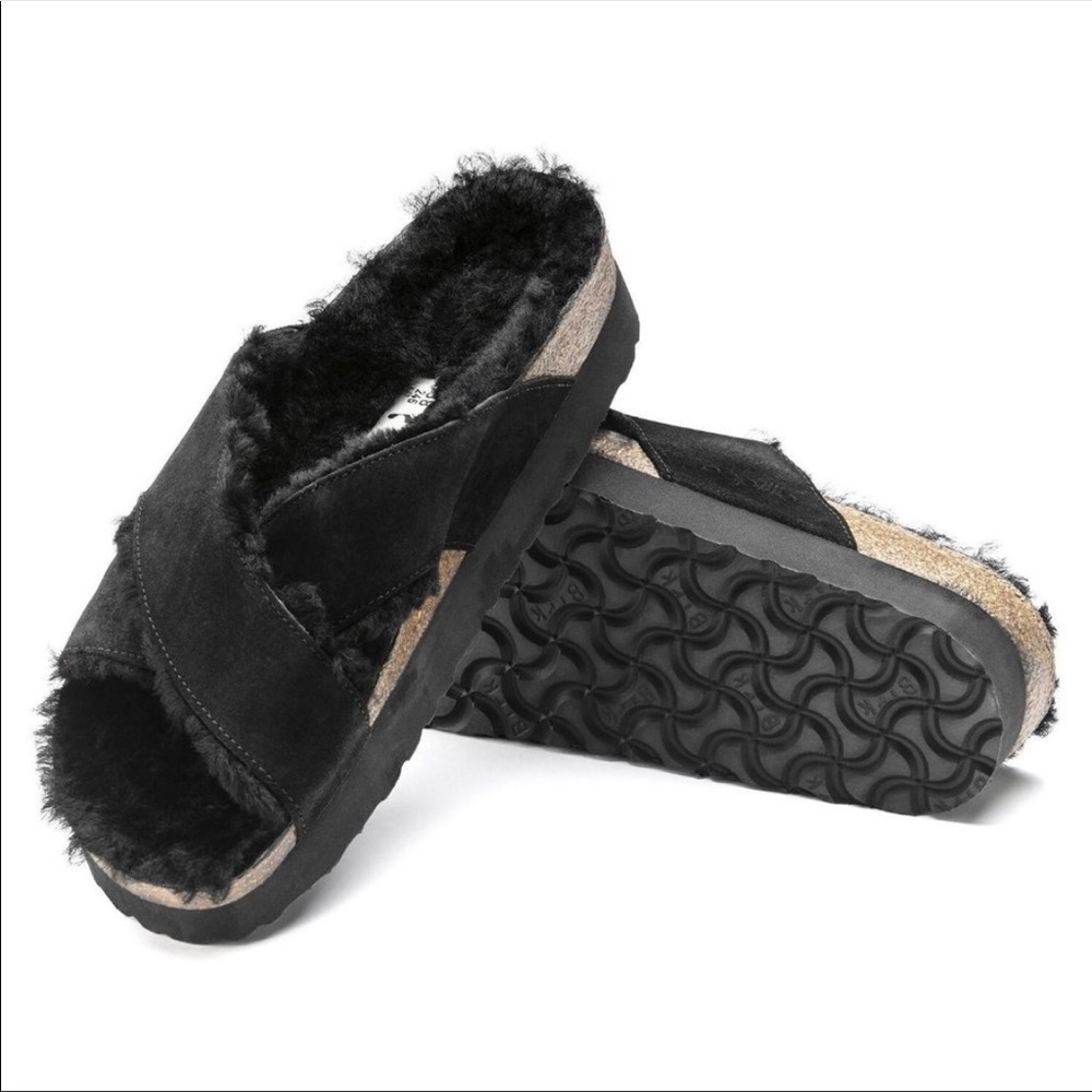Birkenstock Platform Daytona Leather Sandals 39 8 - 8.5 fur Birkenstock slides - Picture 2 of 12
